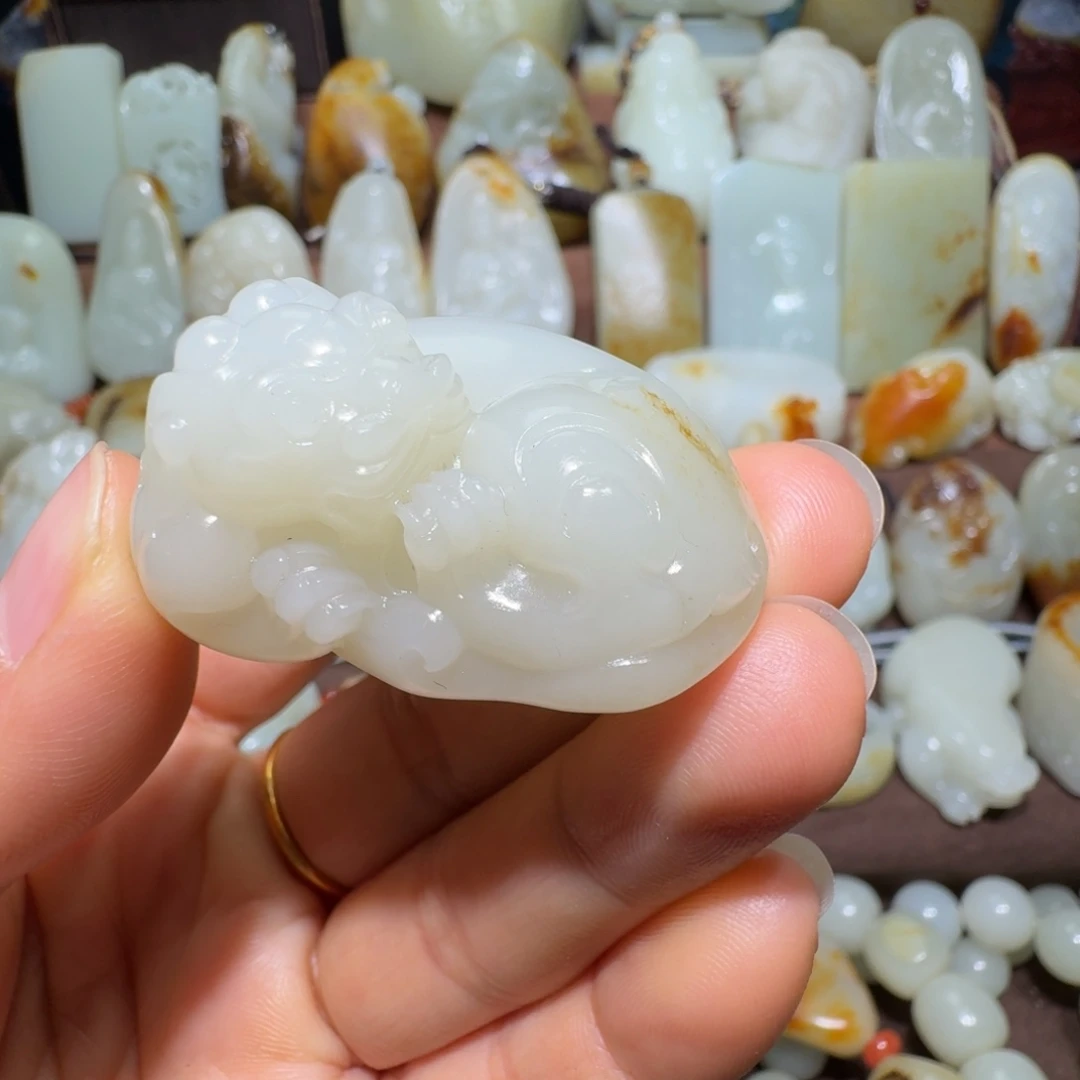 橙***技和田玉未镶嵌吊坠(不含链)