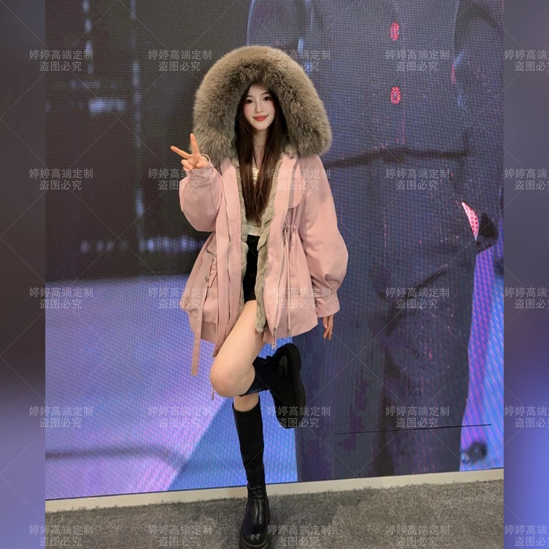 【嫦娥獭兔毛】獭兔毛内胆短款收腰显瘦休闲冬季女士派克服百搭3