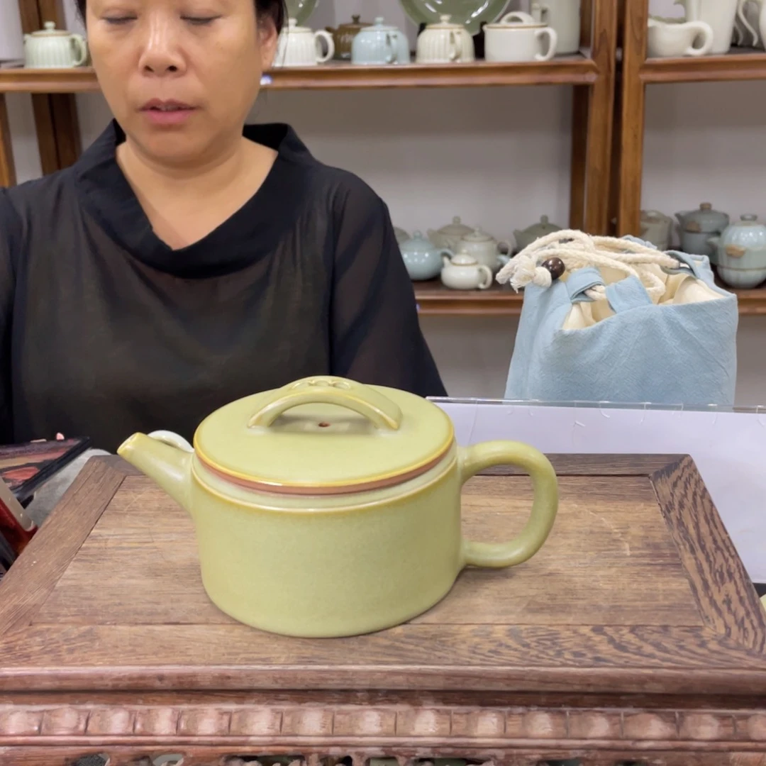 瓷片茶叶末釉新款汉瓦壶