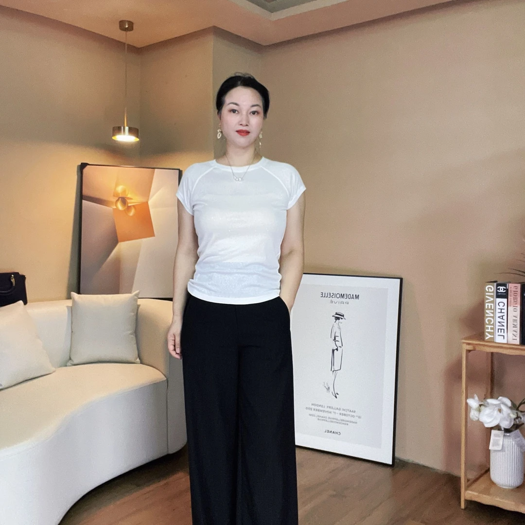 一眼爱上高定洒银简约不简单插肩袖显瘦修身短袖T恤上衣高品质