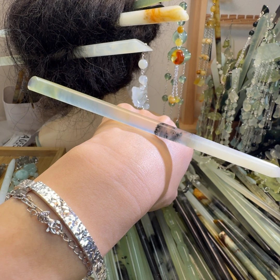 蛇纹石玉合金发饰