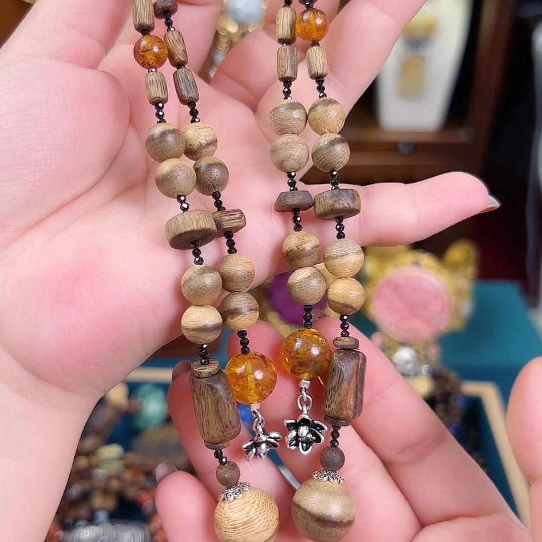 琥珀未镶嵌挂件耳环