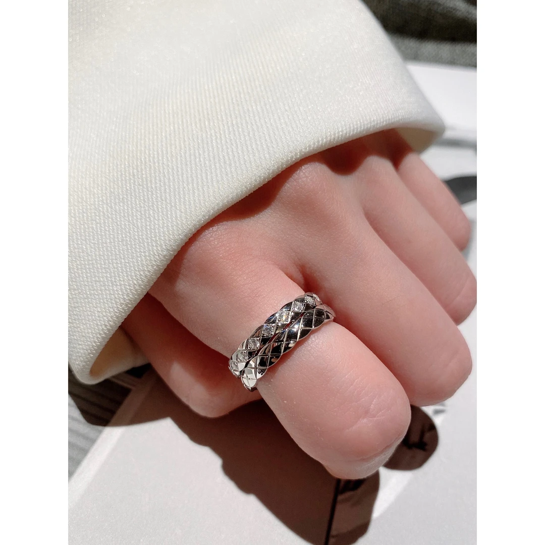 《YY》【V金版本】  超窄菱格细款菱格无钻镶嵌钻戒围巾CH10-2