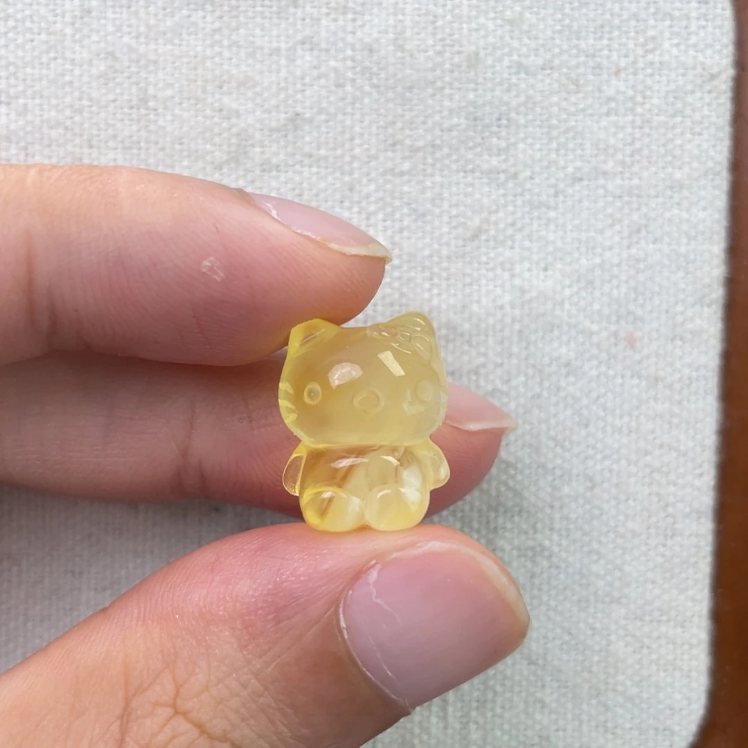 琥珀未镶嵌珠宝奇石kt猫咪