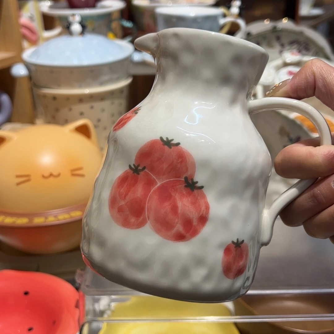 景德镇柿子奶壶手作