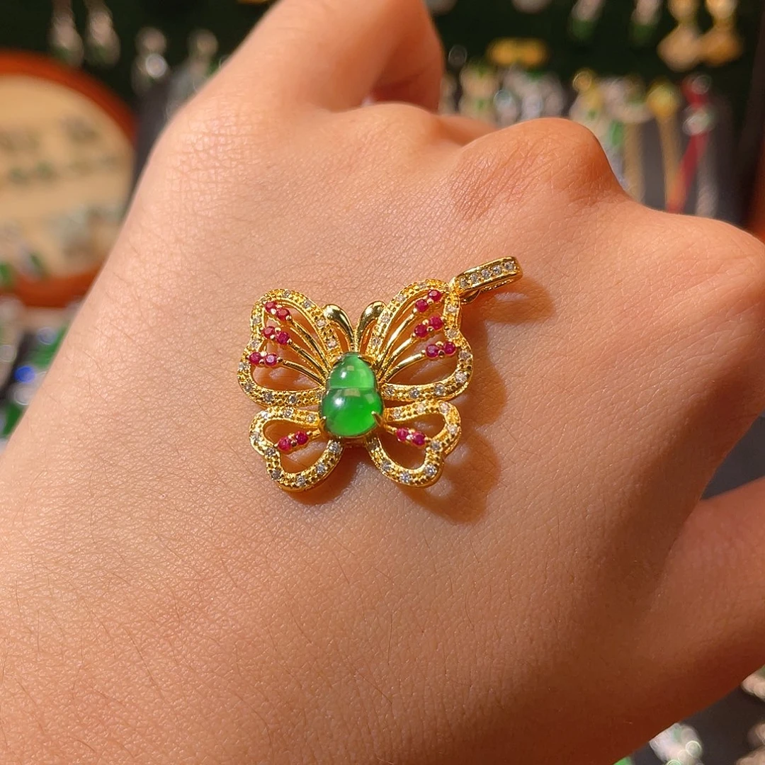 翡翠银S925镶嵌颈饰