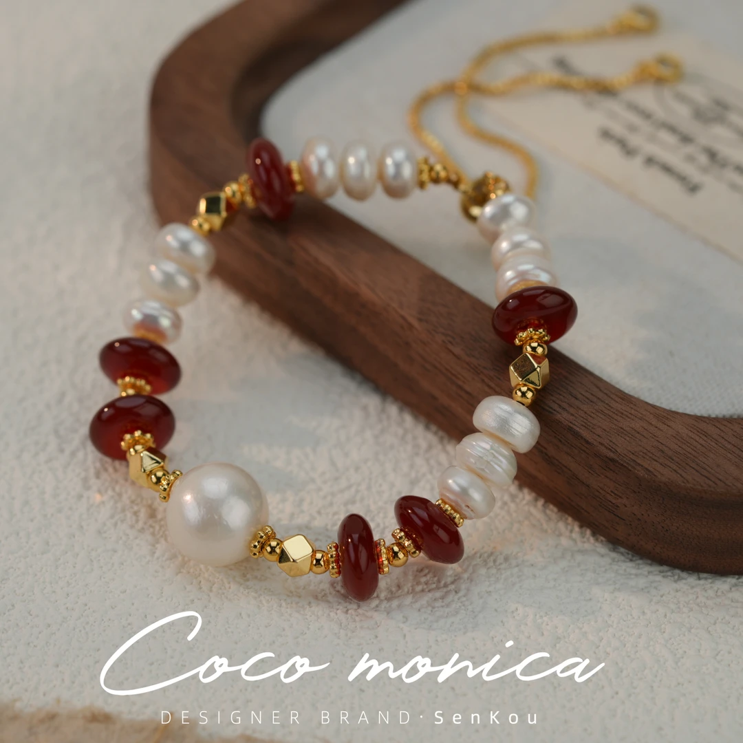 【小霞珠宝】玛瑙手链 气质百搭复古法式小众轻奢 AB796