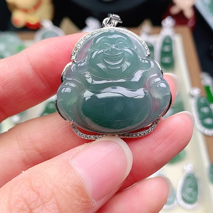 颈饰银S925镶嵌翡翠吊坠