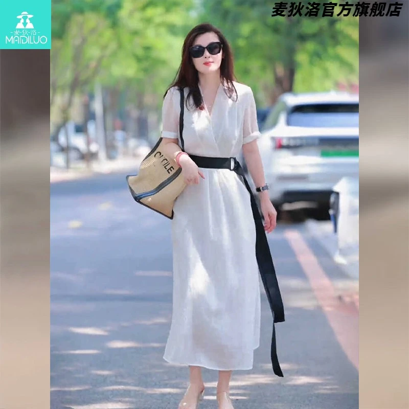 【限量款】白色雪纺衬衫连衣裙女2025新款夏季高级感超好看简单大方