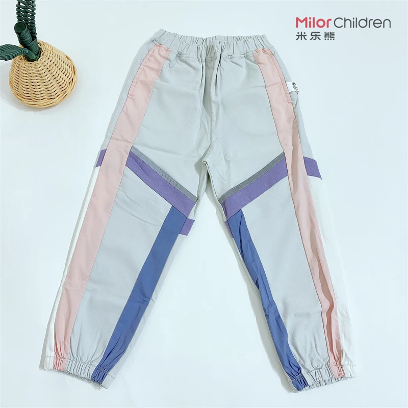 米乐熊春秋拼色长裤1856