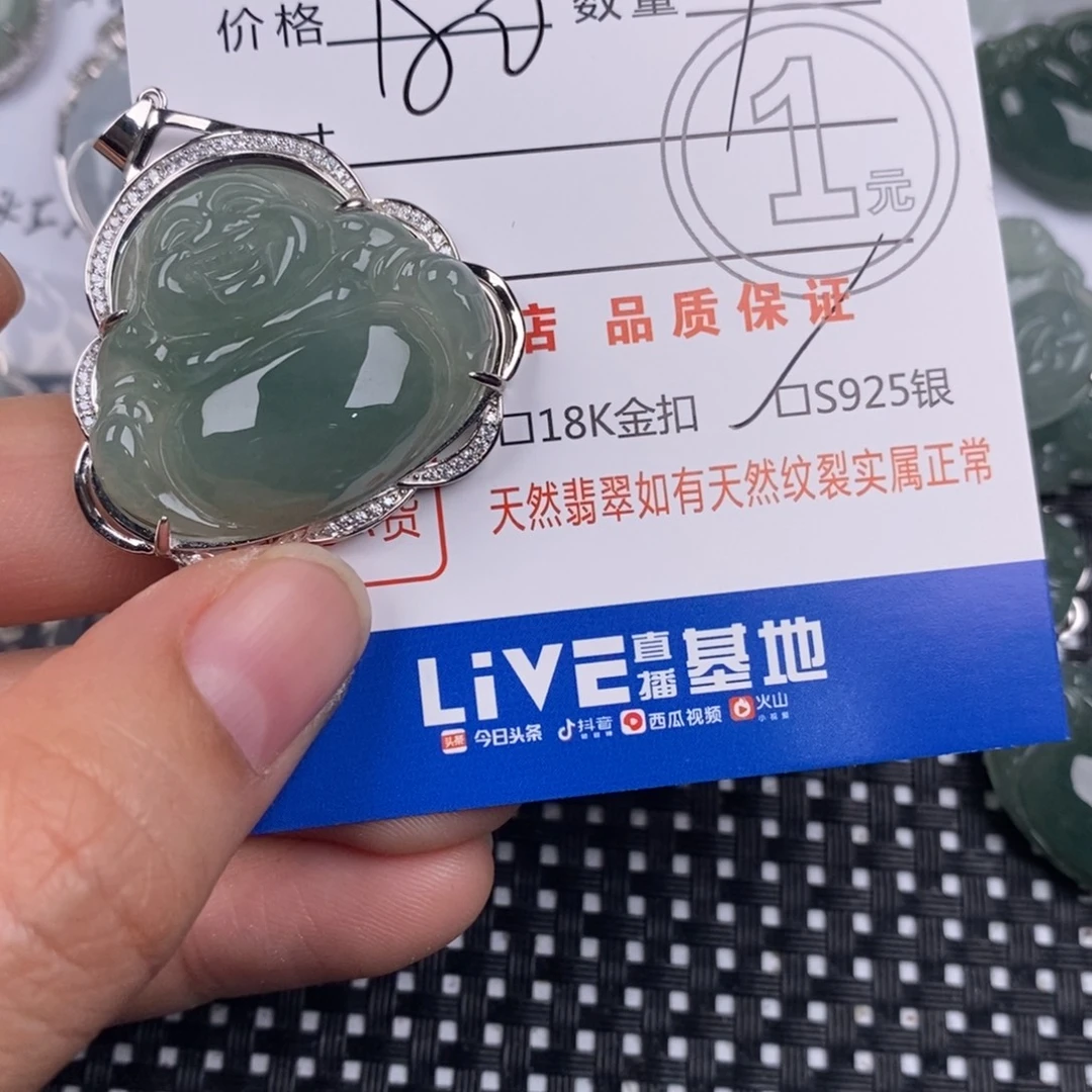 幸***️翡翠银S925镶嵌颈饰