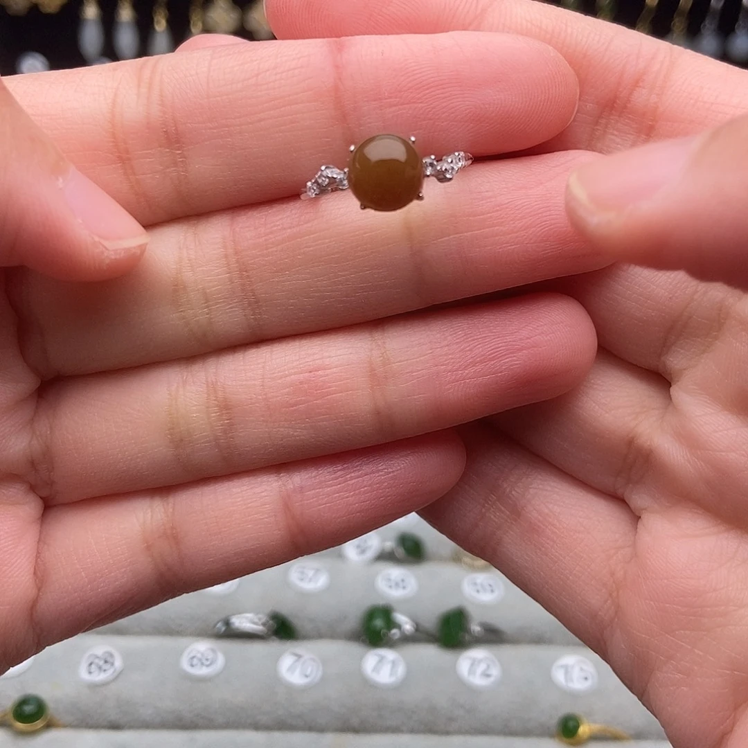 和田玉（碧玉）银S925镀金镶嵌颈饰