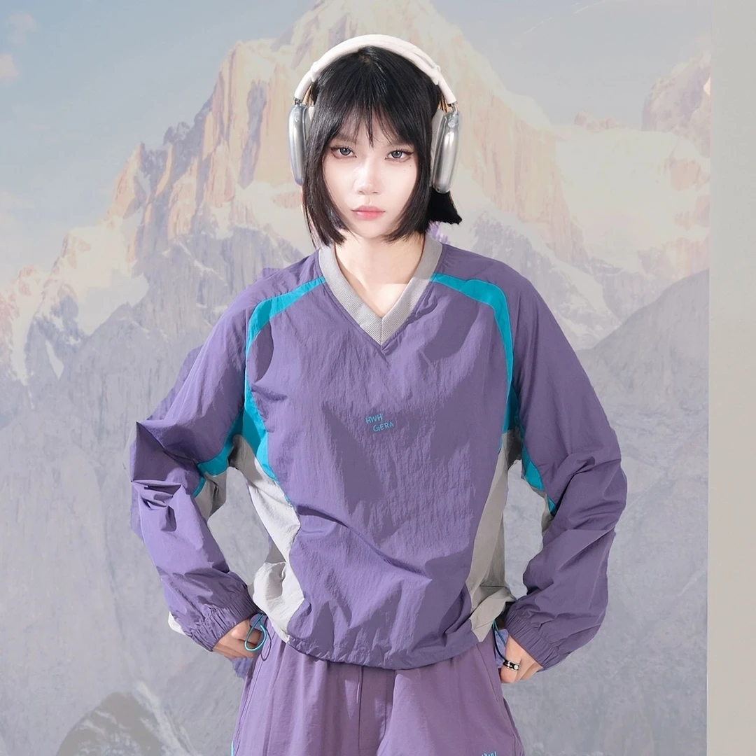Sports Outdoo-2625山系轻量秋季新款拼色长袖打底衫