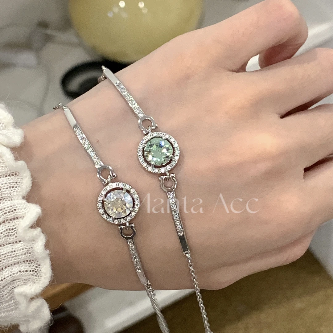 合金手链 合金手镯链【替身】施华钻手链合金气质百搭时尚爆闪