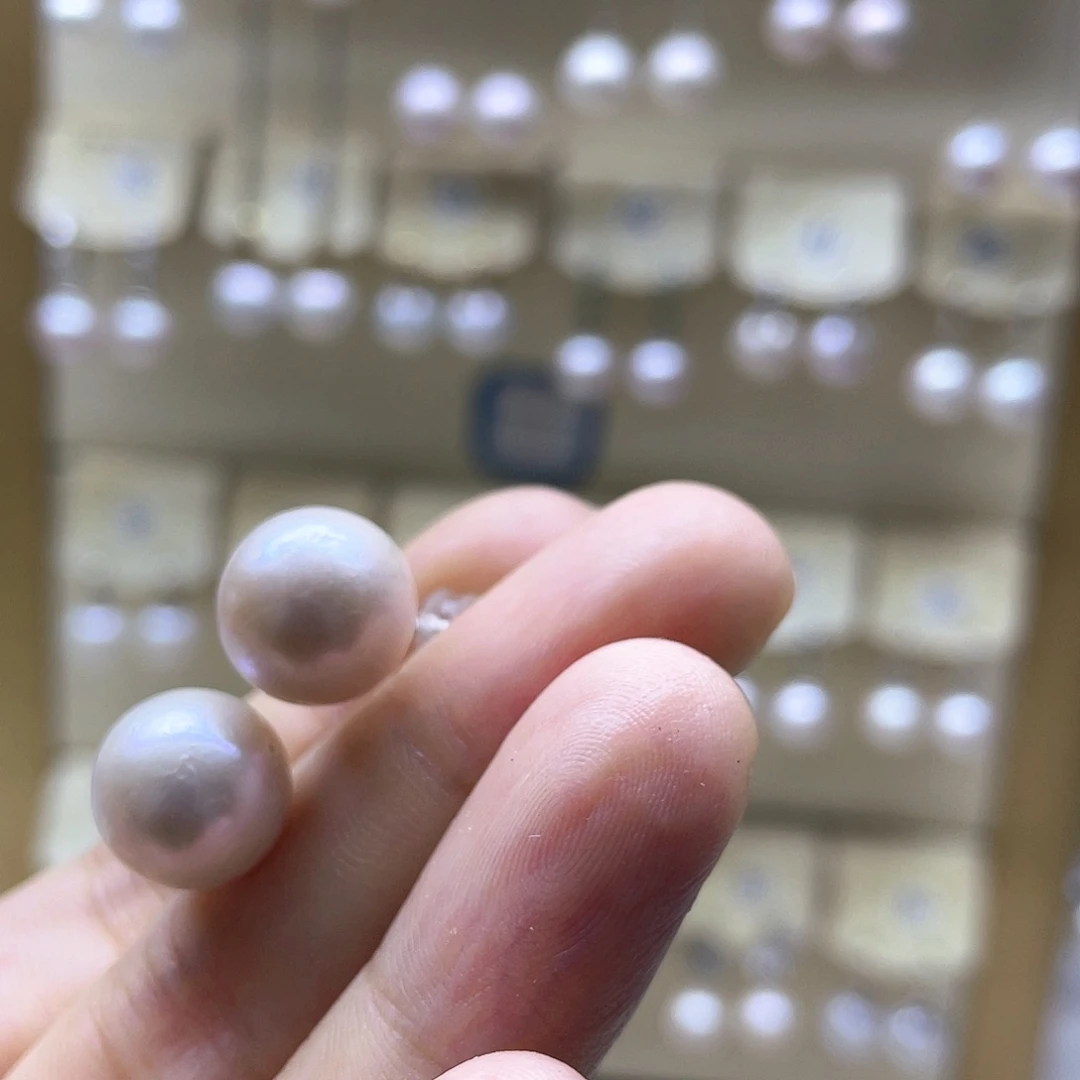 银S925镶嵌淡水珍珠耳饰