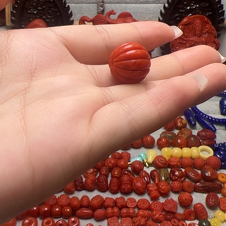 南红玛瑙未镶嵌南瓜珠卡16