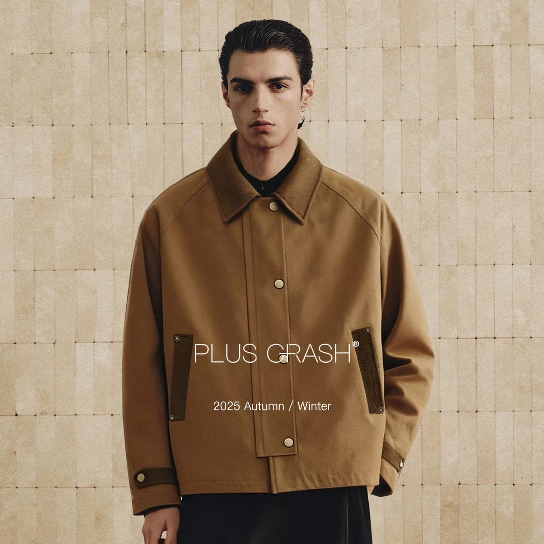 PLUS CRASH2025新款高智巴恩复古百搭工装羽绒服保暖百搭夹克外套