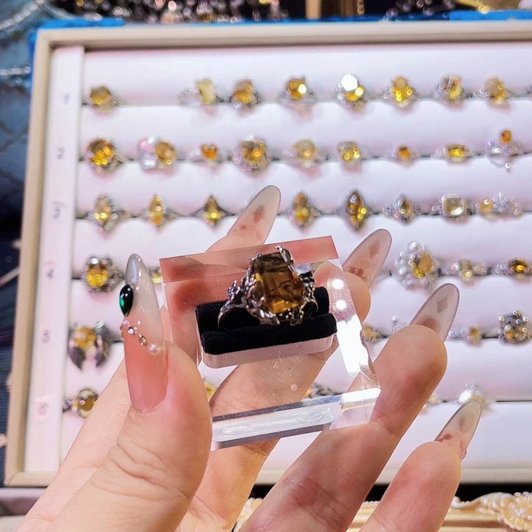 Y***.925银巴西黄复古戒指