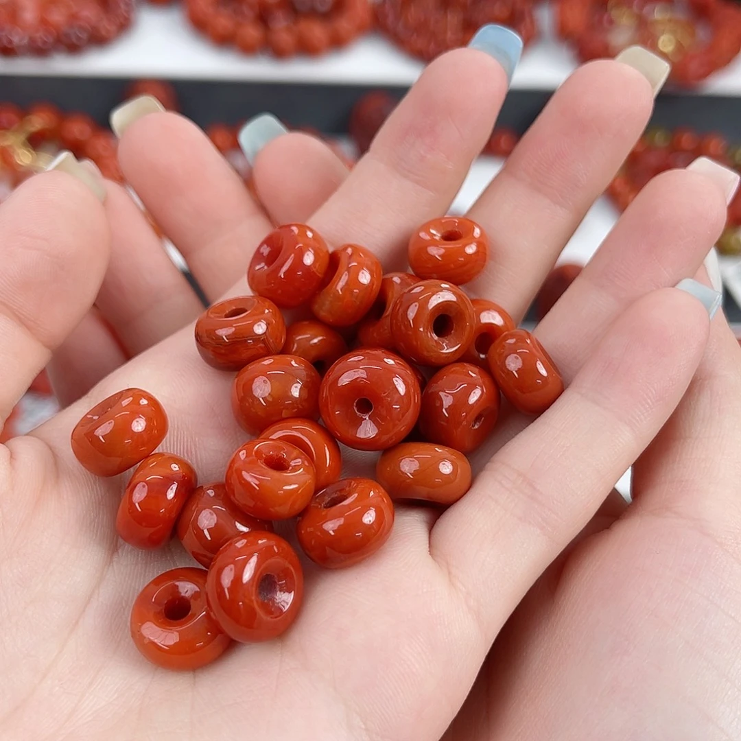 南红玛瑙未镶嵌瓦西羽毛扣（多样性发其一）