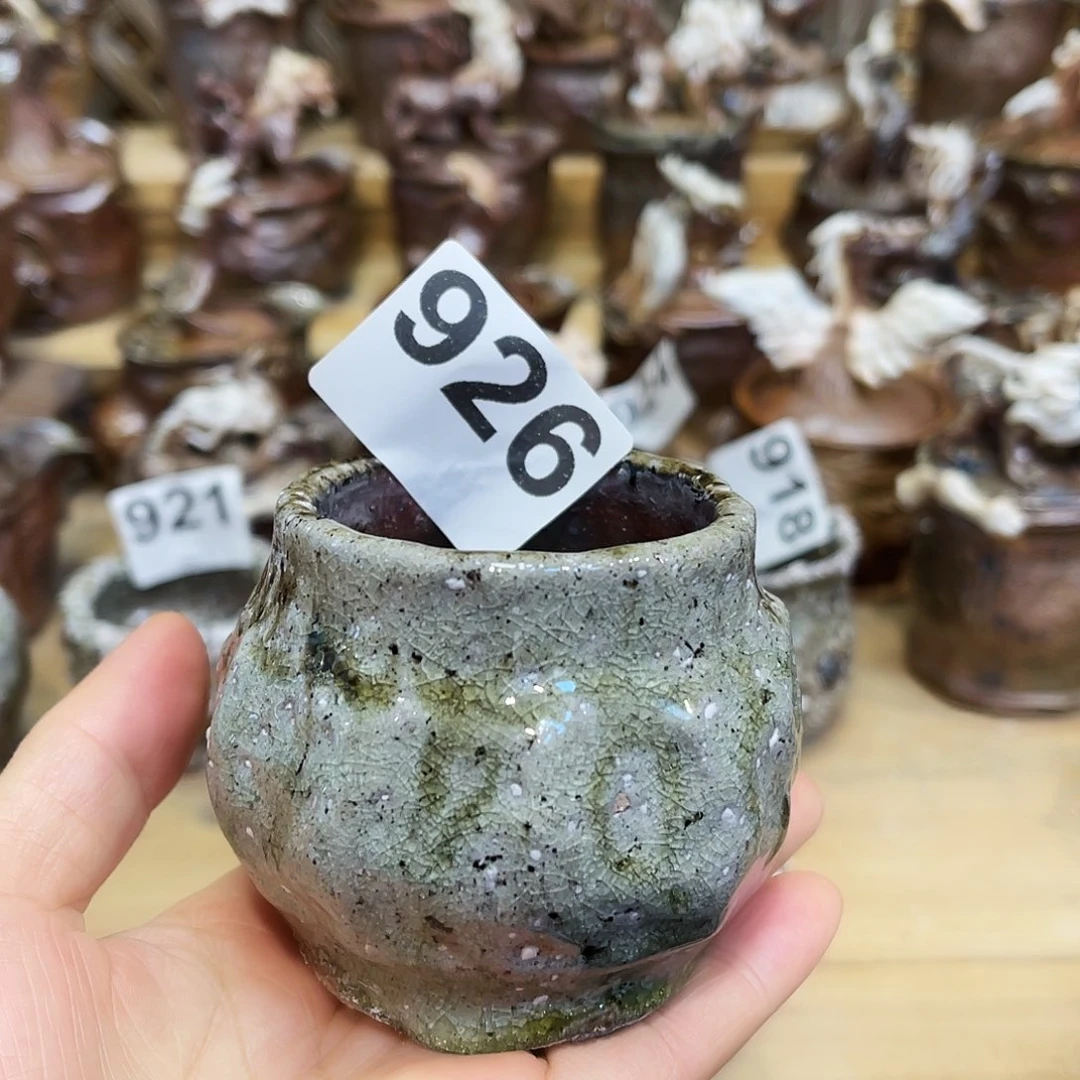 瓶柴烧粗陶手捏杯