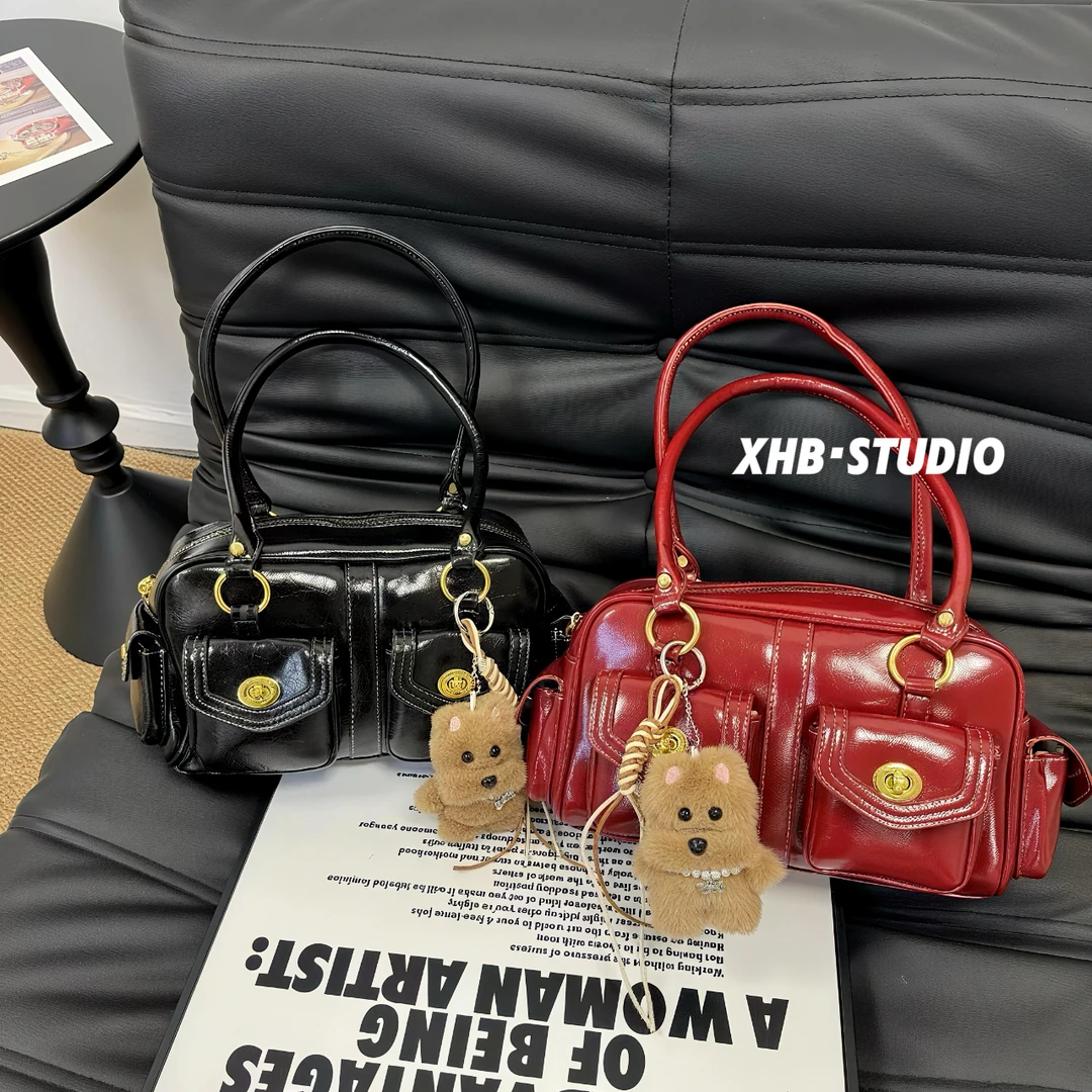 复古高级感腋下包包女2025新款秋冬时尚韩版质感百搭手提保龄球包