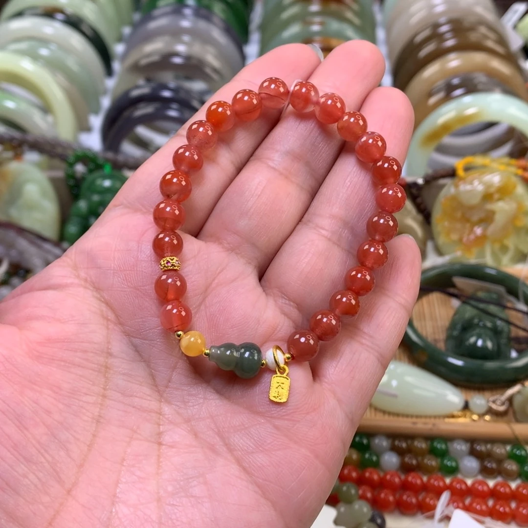 南红玛瑙未镶嵌手链卡0.6