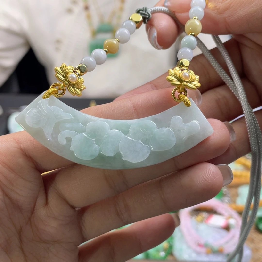 颈饰未镶嵌翡翠代编织