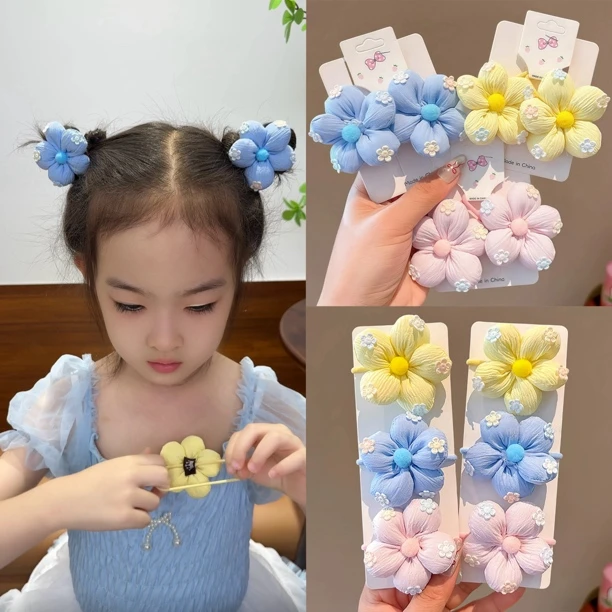 儿童花朵发圈扎头发皮筋可爱宝宝丸子头橡皮筋女童头绳小女孩发饰