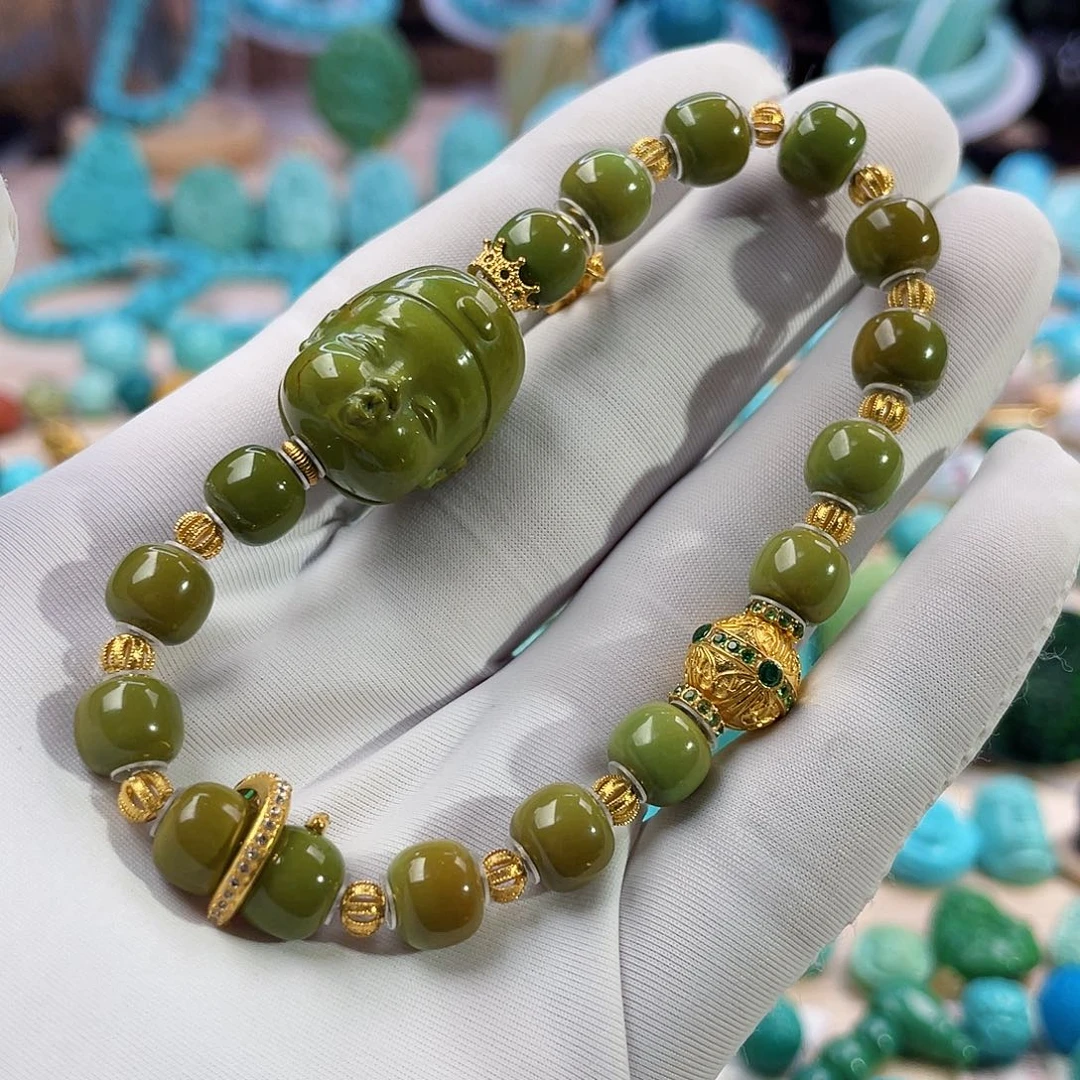 绿松石珠宝奇石18K金镶嵌