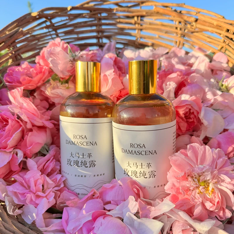 伊犁大马士革玫瑰纯露350ml新疆玫瑰花水原液湿敷喷雾水膜爽肤水
