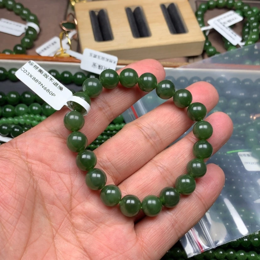 【闪购商品】手链未镶嵌和田玉（碧玉）海*10