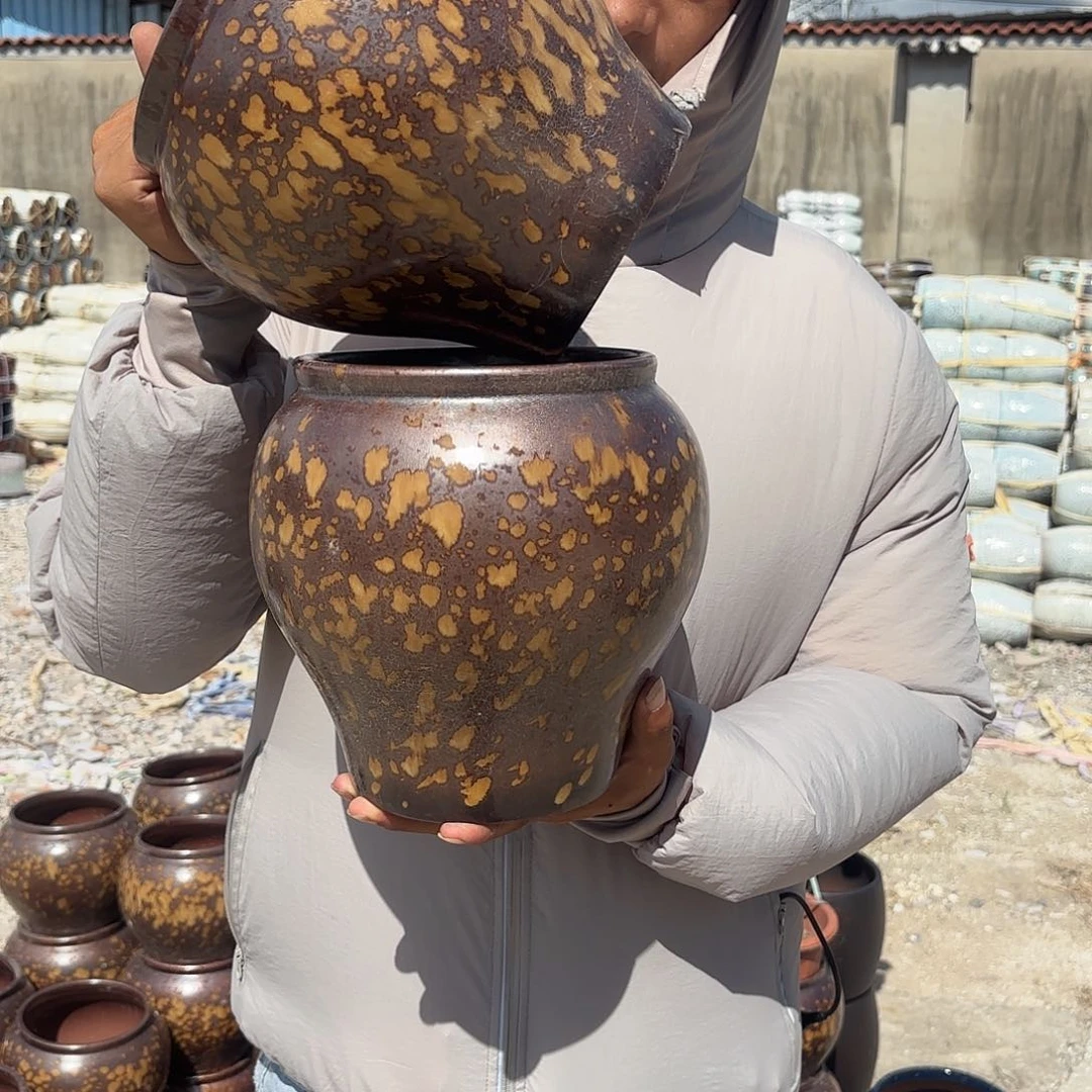 复古坛子两个口径16高度22