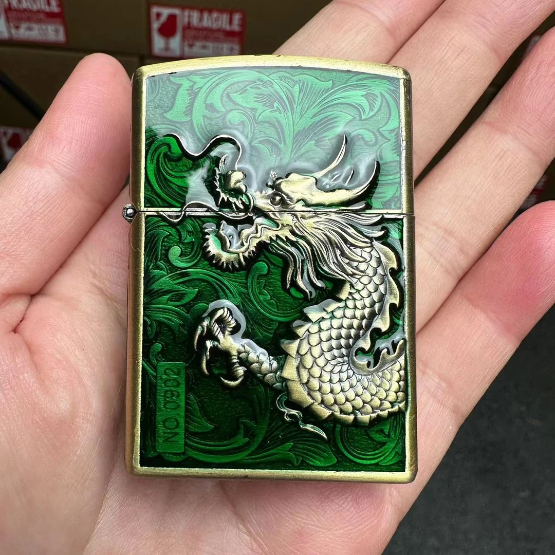 青铜色霸王龙煤油打火机（需自行加油）z