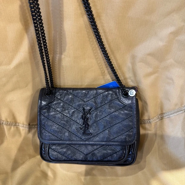 95新 YSL/圣罗兰 复燃精选/soblack小号niki单肩包