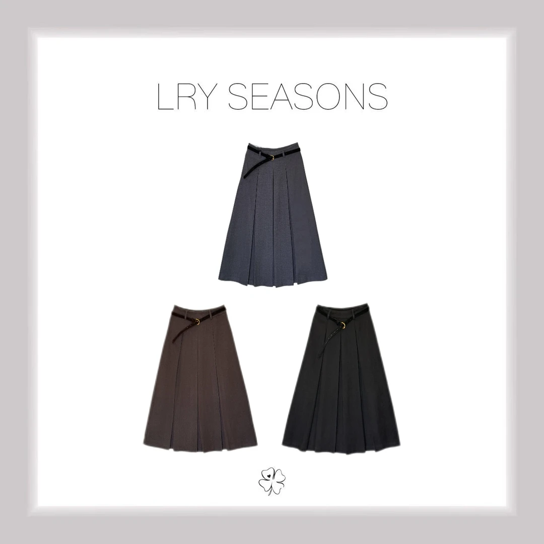 LRY SEASONS |学院风减龄压褶显瘦百褶长裙25495