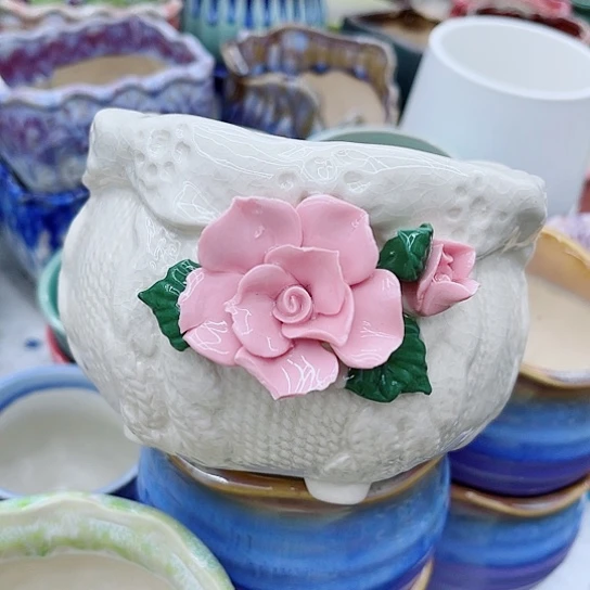 多肉绿植陶瓷花盆9.9包邮