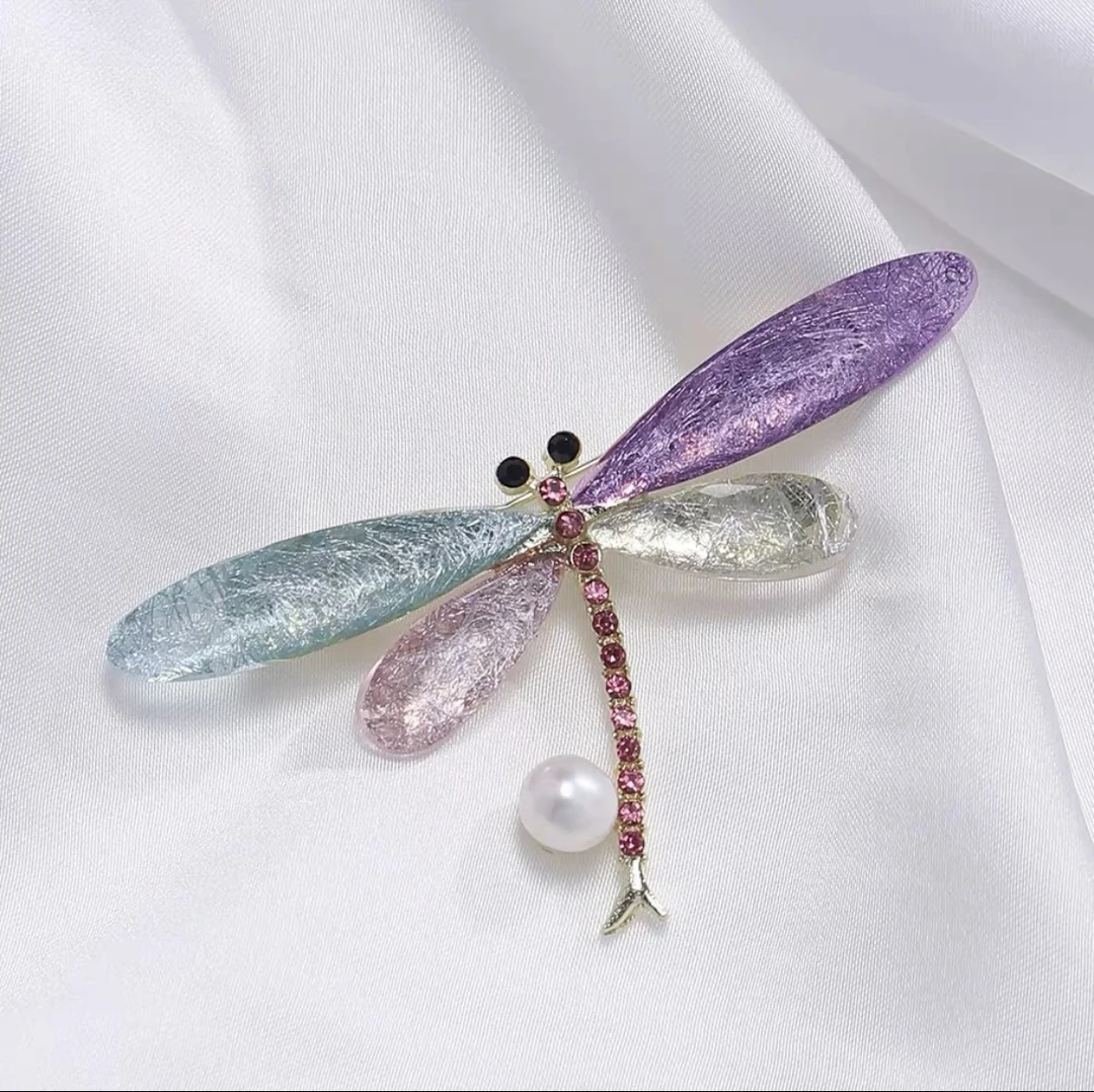 【专属福利】淡水百搭气质蜻蜓珍珠胸针7-8mm 不带证非基地发货