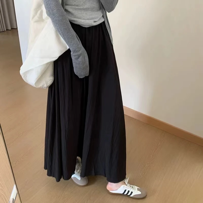 2025夏季中长款高腰直筒垂感半裙甜美仙女风A字半身裙8629#0.1