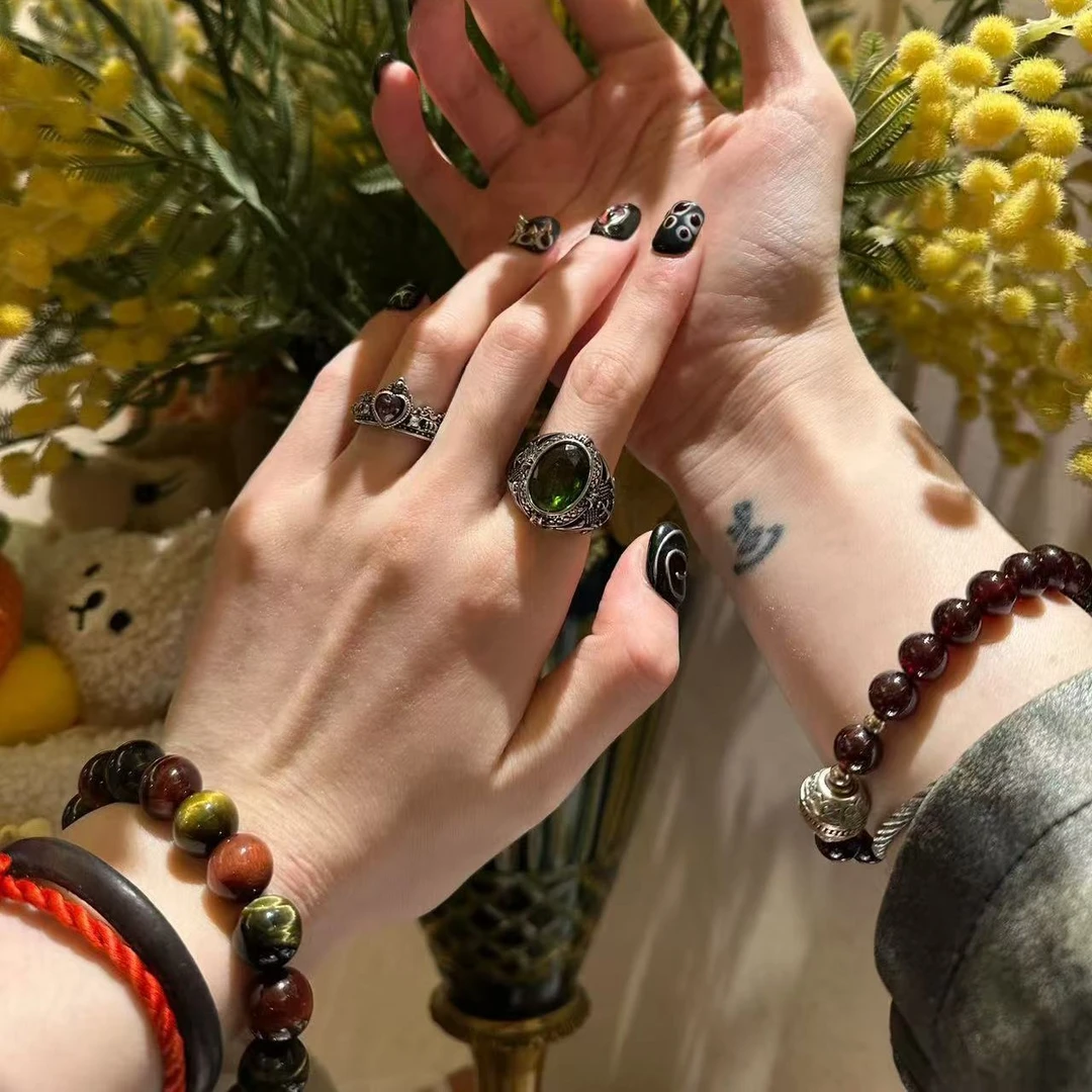 铜合金戒指 复古个性做旧时尚情侣戒指手链手串手镯 女款男士戒指