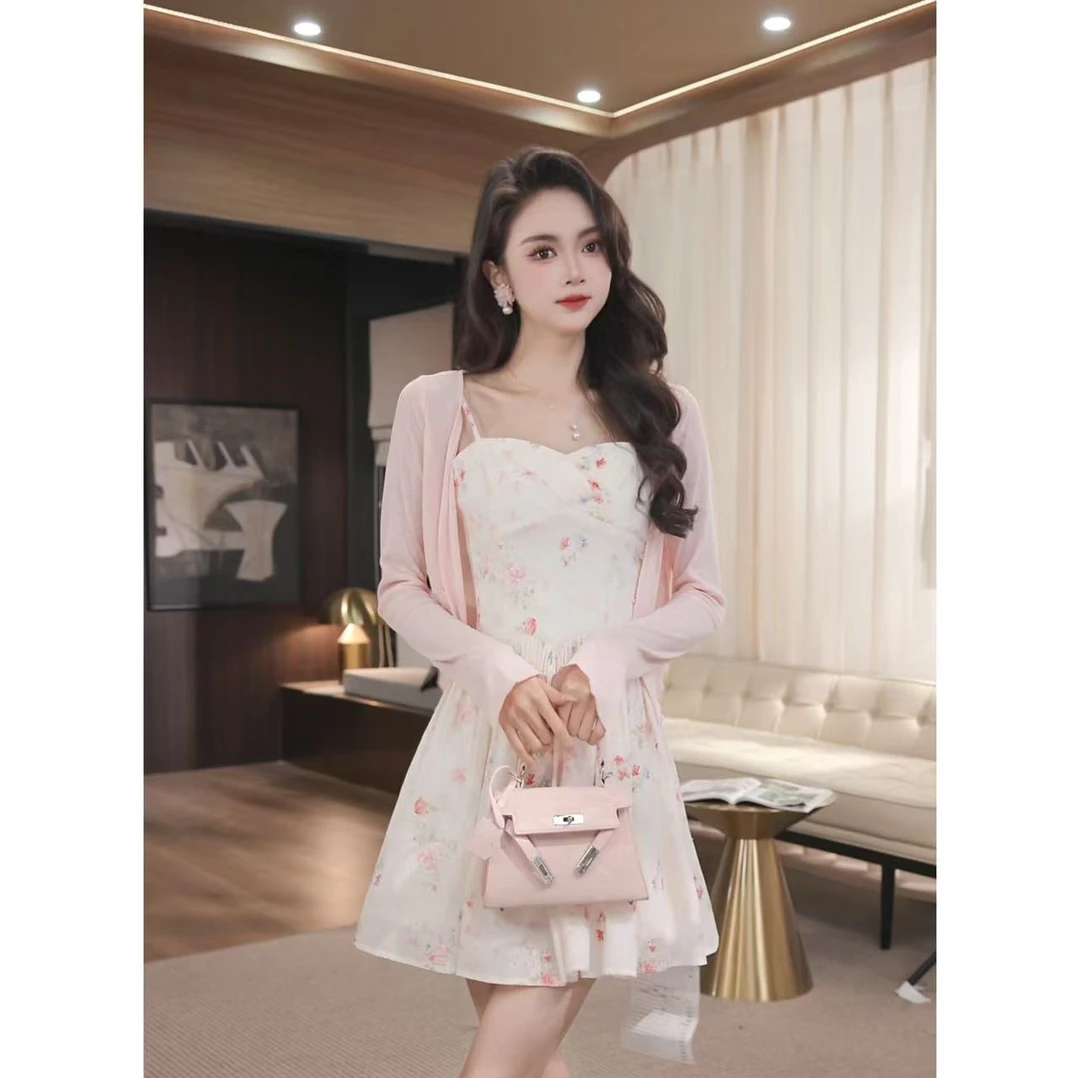 薇宝儿佳佳-【风铃恋曲】夏季新款法式温柔风高级感开衫连衣裙套装
