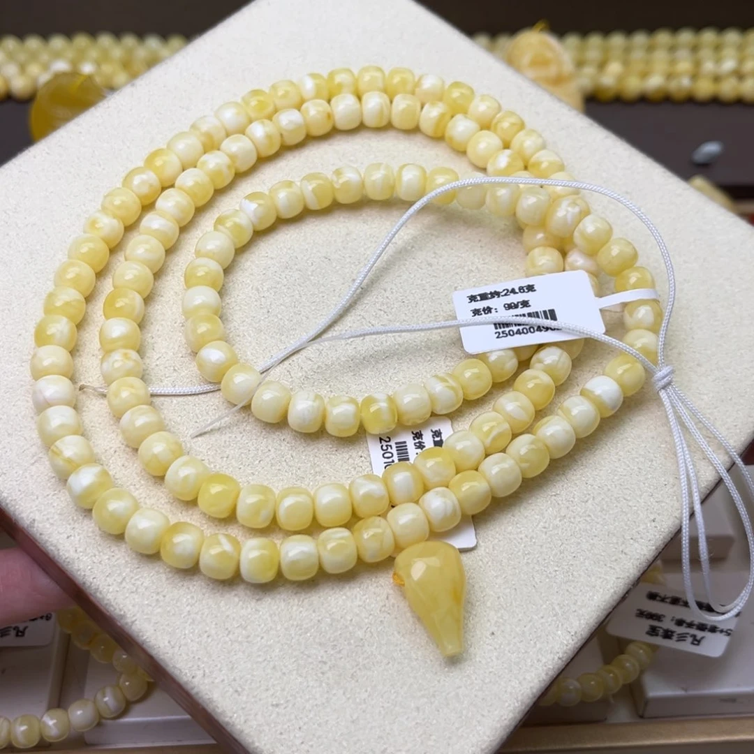 蜜蜡颈饰未镶嵌7+老型108