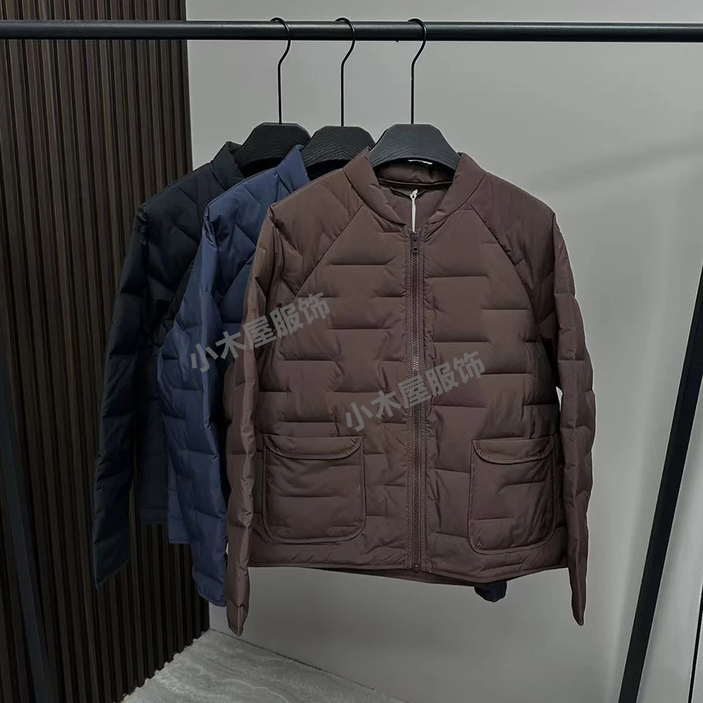 纯色轻薄冬季圆领羽绒服2025秋冬季新款时尚显瘦立领短款女4051