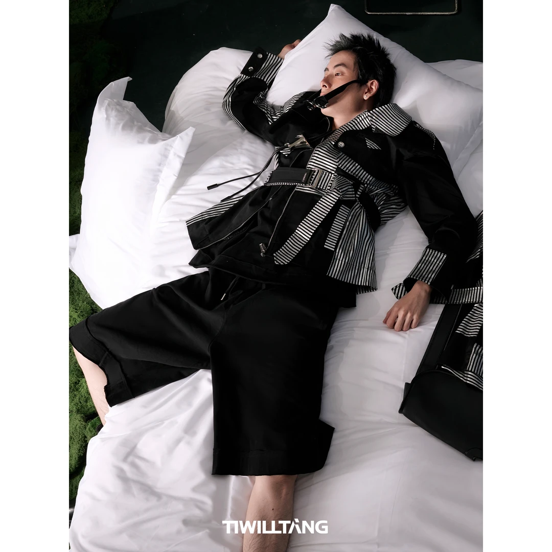 TIWILLTANG启世录“猷钦宪寂”银曜先锋解构风衣式明星同款衬衫