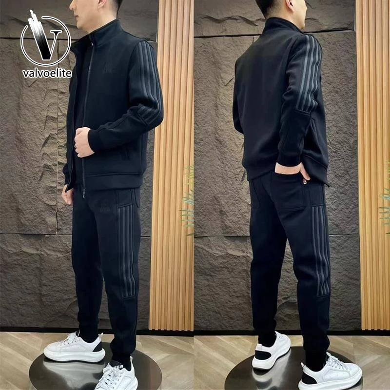 VALVOELITE男士运动休闲套装外套裤子两件百搭简约款长袖长裤时尚