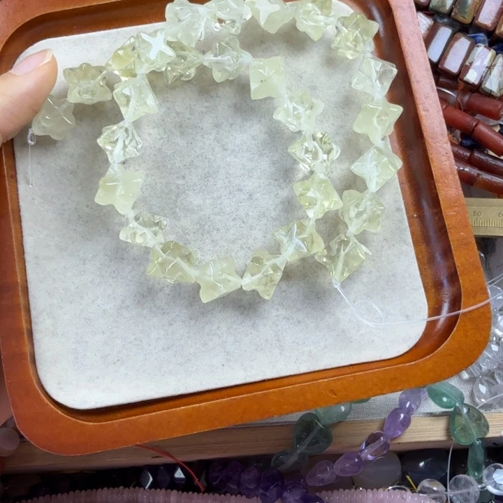 未镶嵌石英质玉（黄龙玉）珠宝奇石五颗星星