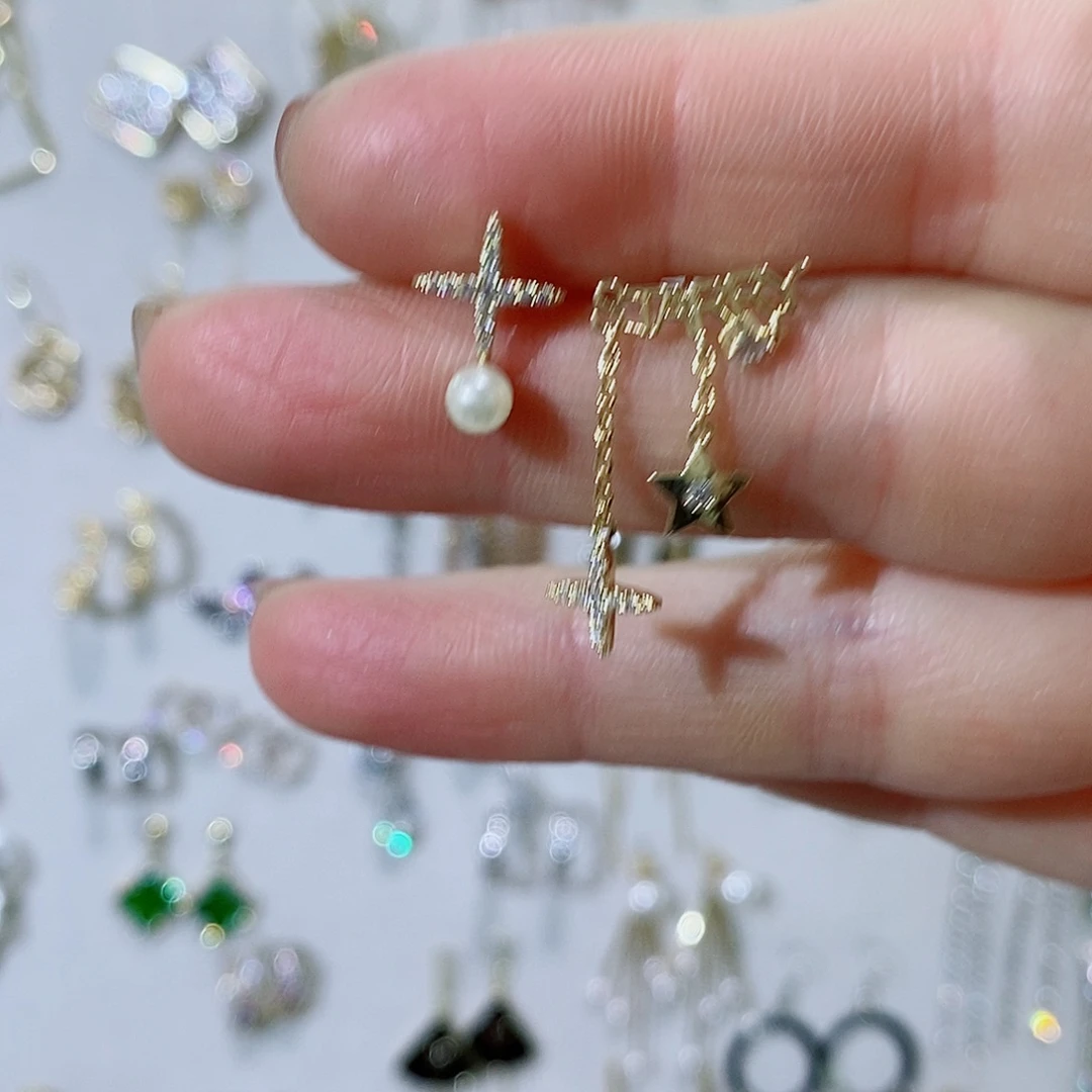 耳饰银S925镶嵌淡水珍珠