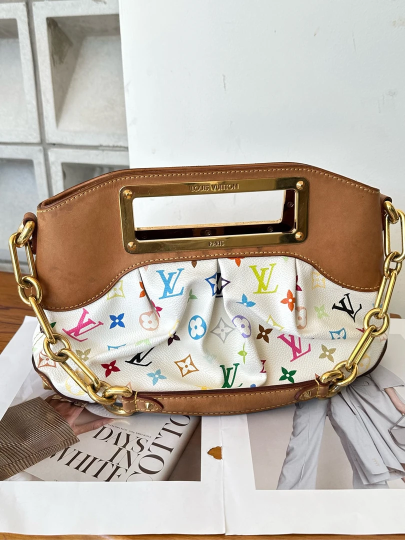 95新 GUCCI/古驰 白三彩村上隆系列judy单肩手提包小号