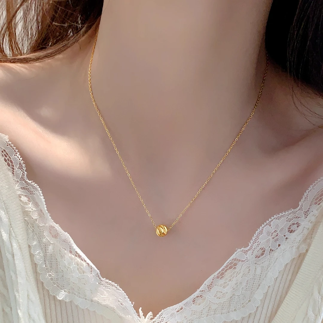 钛钢项链 不掉色转运珠项链女2025新款高级感轻奢精致锁骨链气质