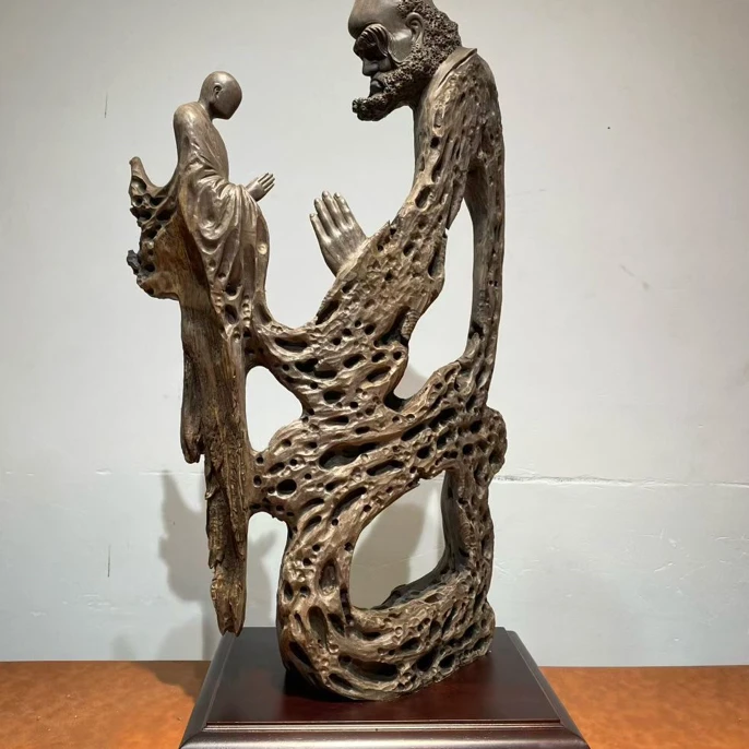 阴沉乌木，人物雕刻摆件