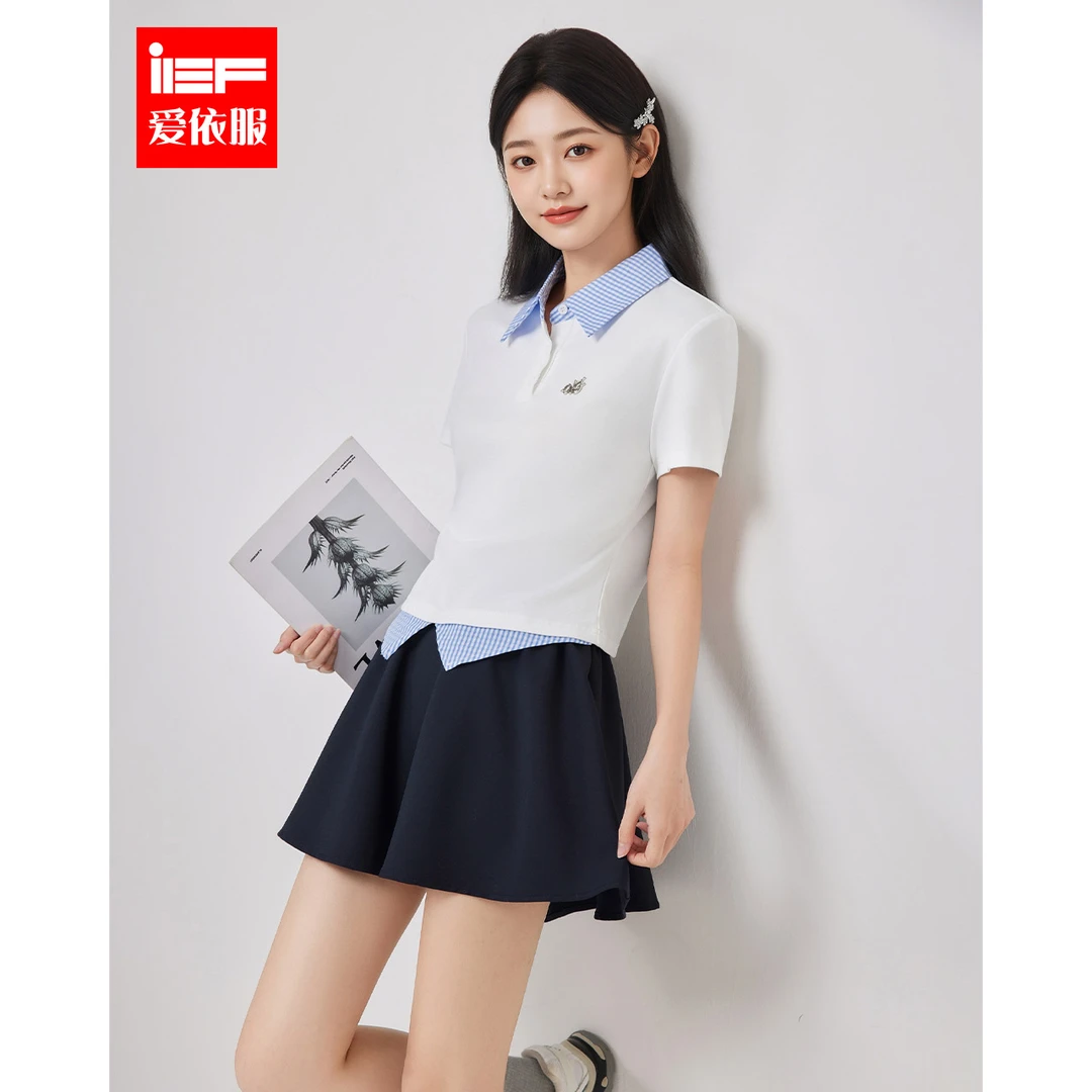 IEF/爱依服套装2025夏季新款韩版时尚休闲学院风通勤百搭上下套裙